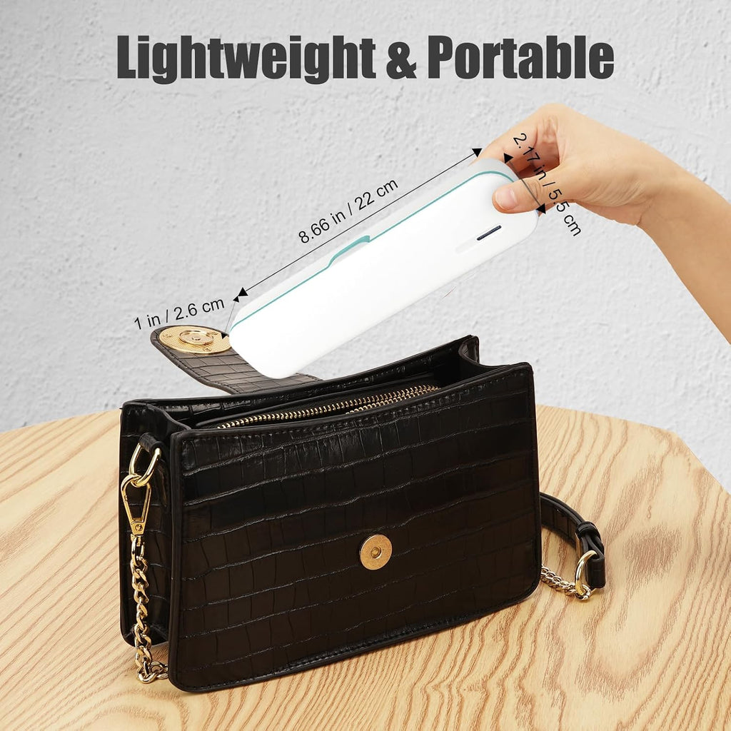 UV Toothbrush Sanitizer and Holder, Portable Travel Case and Cover, Toothbrush Cleaner Powered by AA Battery or USB-C, Fits Most Brushes