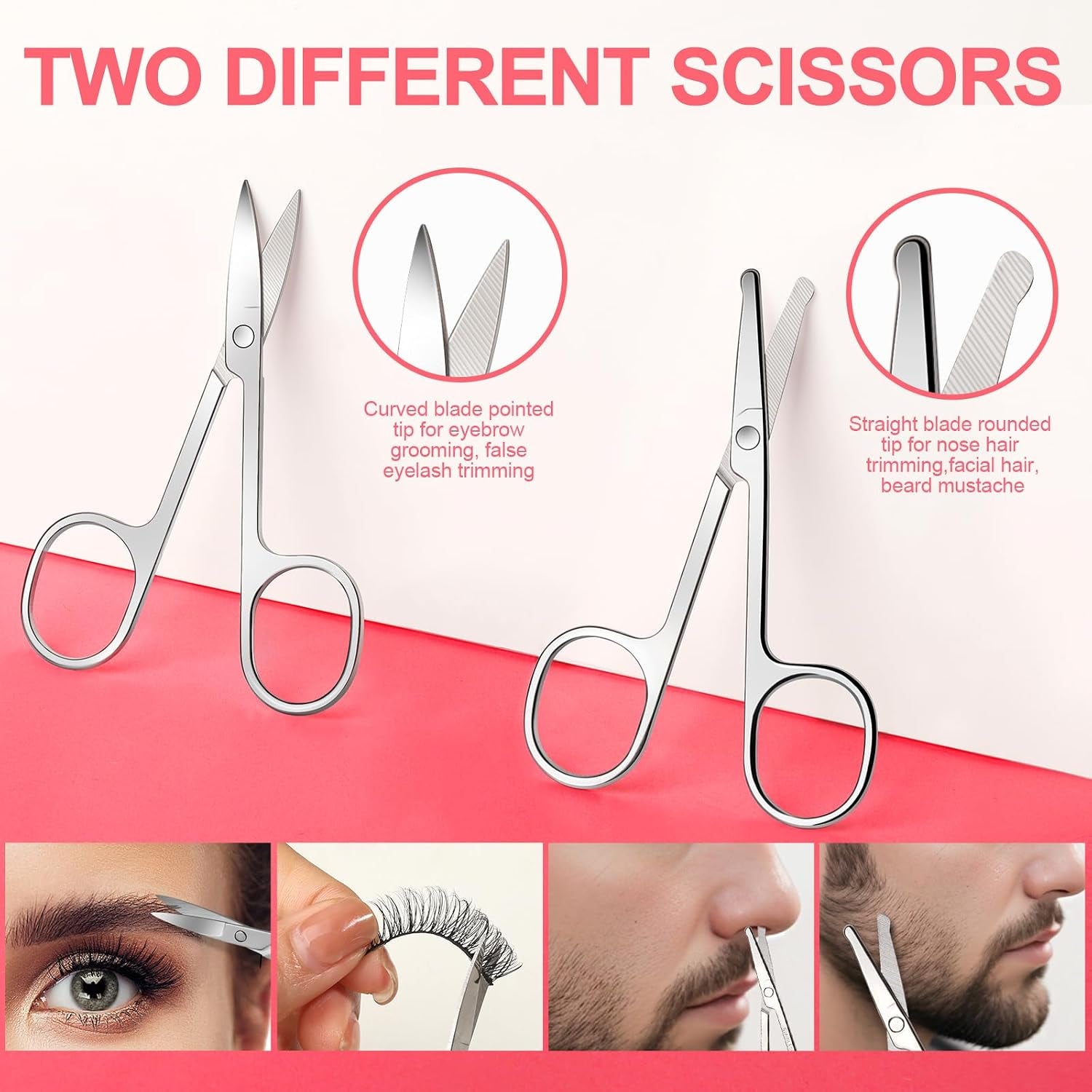 Eyebrow Kit, 6in1 For Women & Men Facial Hair, Scissors, Eyebrow Kit, Eyebrow Tweezers, Eyebrow Razor, Eyebrow Brush, Eyebrow Scissors. Professional Grooming Set